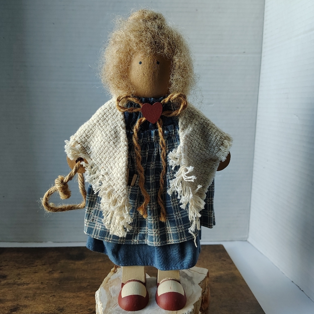 Vintage 1987 Hand Crafted Wood Doll Lizzie High Margaret Bowman Teacher Doll